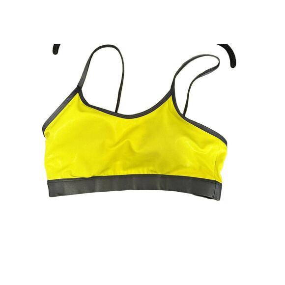 ZYIA Active Women Neon Yellow Black Activewear Sports Bra Size L Workout Running - Picture 1 of 7